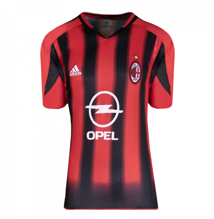 Icons Hernan Crespo Official UEFA Champions League Back Signed And Hero Framed AC Milan 2004-05 Home Shirt