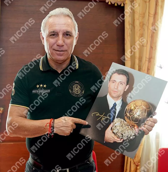Icons Hristo Stoichkov FC Barcelona & Lothar Matthaus Internazionale Signed Photos In Dual Photo Frame