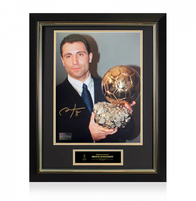 icons Hristo Stoichkov Official Ballon d'Or™ Signed and Framed Photo: 1994 Ballon d'Or Winner