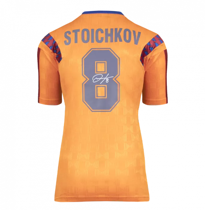 Icons Hristo Stoichkov Official FC Barcelona Back Signed And Framed 1992 Away Shirt