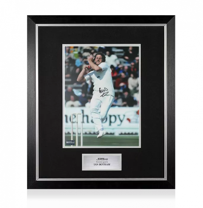 Icons Ian Botham Signed Bowling Action Print In Premium Photo Frame
