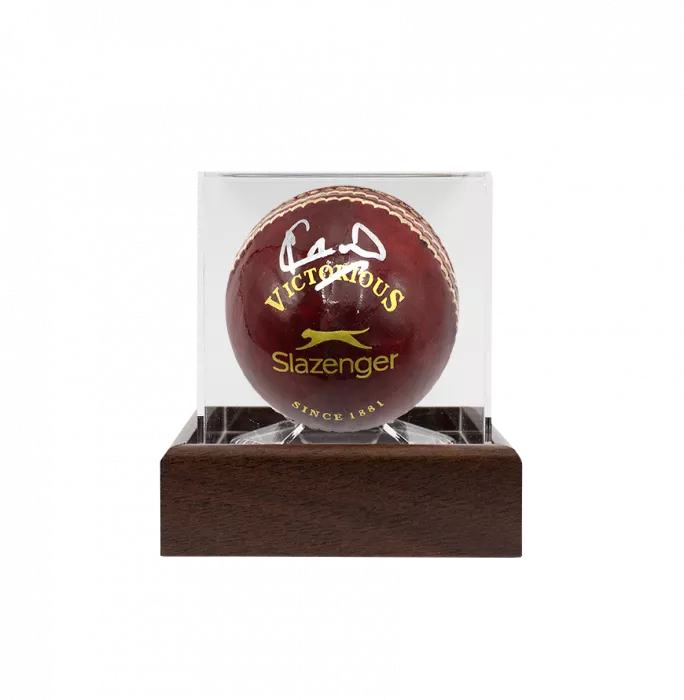 Icons Ian Botham Signed Slazenger Cricket Ball In Acrylic Case