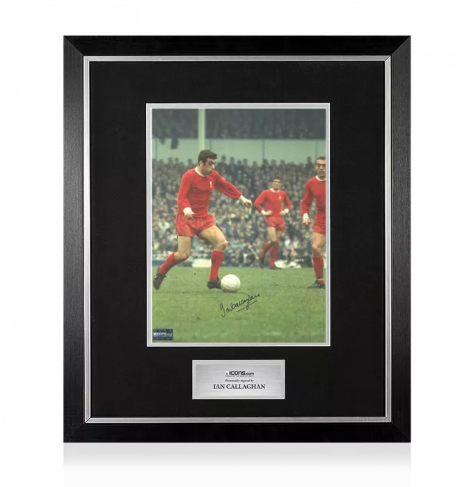 icons Ian Callaghan Signed Liverpool Photo In Premium Photo Frame