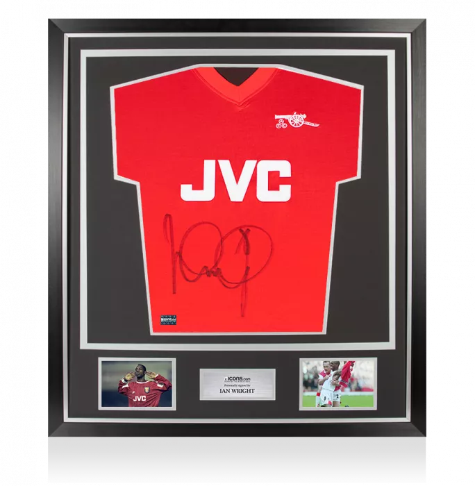 Icons Ian Wright Front Signed Arsenal 1982 Home Shirt In Classic Frame