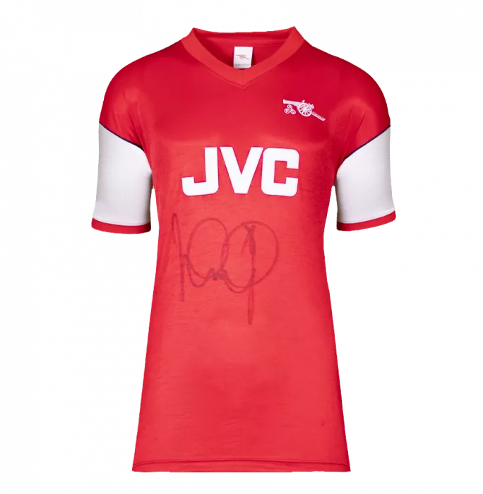 Icons Ian Wright Front Signed Arsenal 1982 Home Shirt In Hero Frame: Option 1