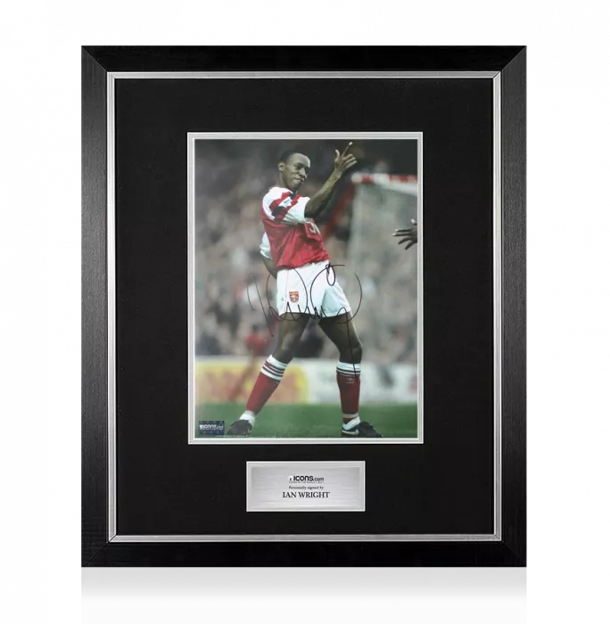 Icons Ian Wright Signed Arsenal Legend Print In Premium Photo Frame