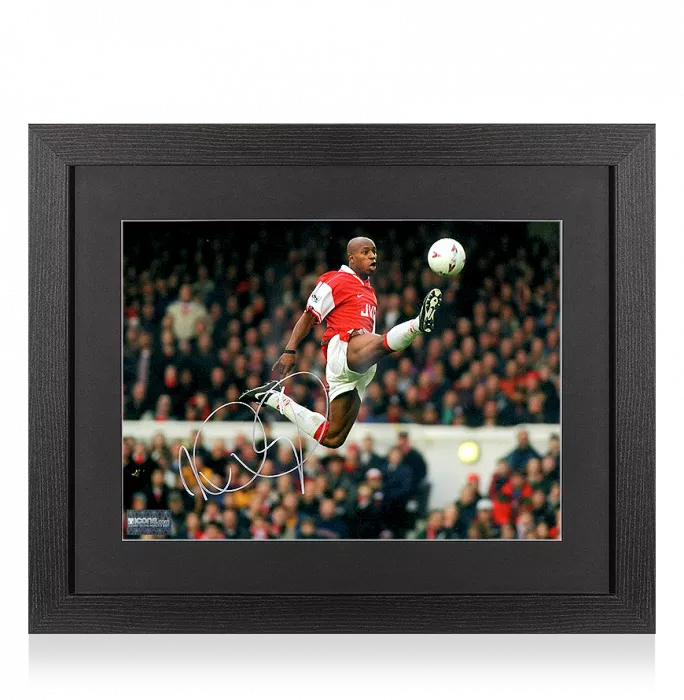 icons Ian Wright Signed Arsenal Photo In Black Wooden Frame: Master of the Ball