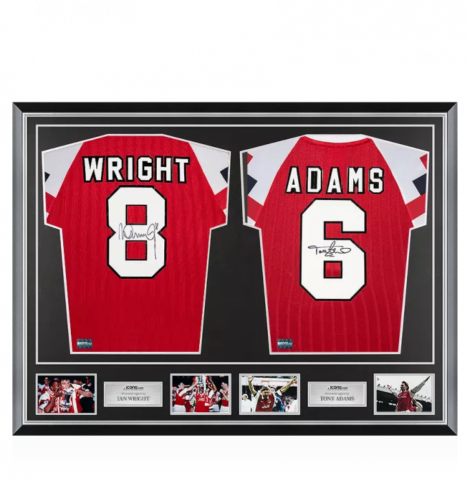 Icons Ian Wright & Tony Adams Signed Arsenal Shirts In Classic Dual Frame