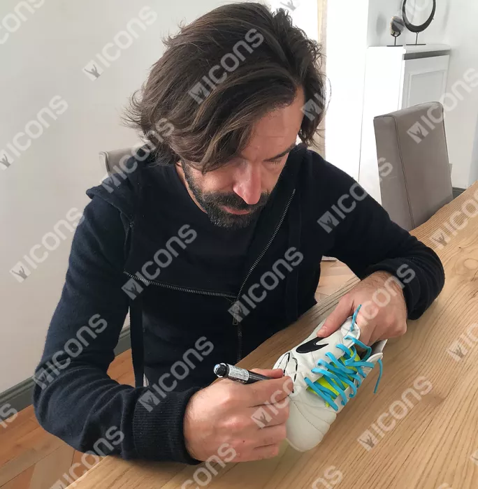 Icons Andrea Pirlo Signed Grey Nike Tiempo Boot