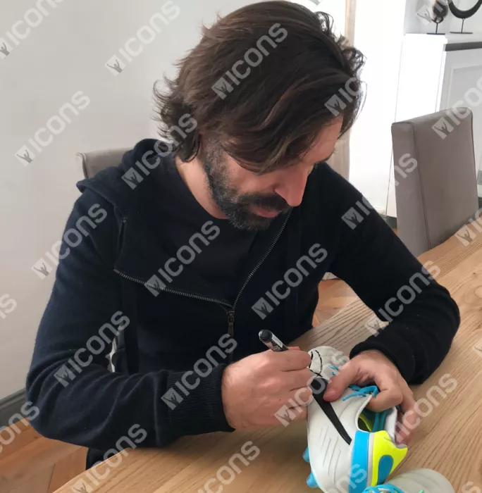 Icons Andrea Pirlo Signed Grey Nike Tiempo Boot