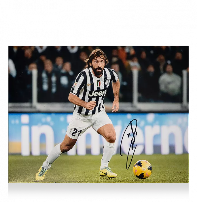 Icons Andrea Pirlo Signed Juventus Photo: In Action