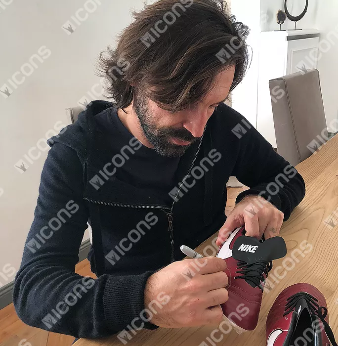 Icons Andrea Pirlo Signed Red Nike Boot