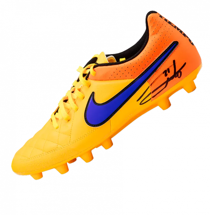 icons Andrea Pirlo Signed Yellow Nike Tiempo Boot