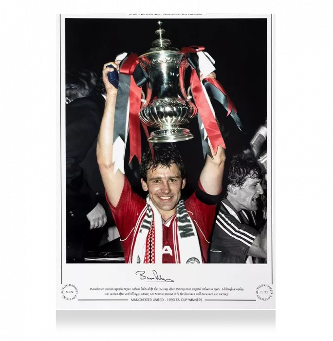 Icons Bryan Robson Signed Manchester United Photo