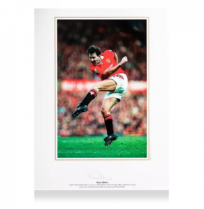 icons Bryan Robson Signed Manchester United Photo