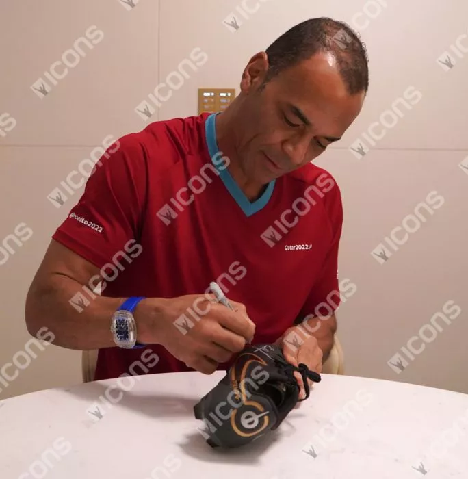 Icons Cafu Signed Black And Gold Nike Boot