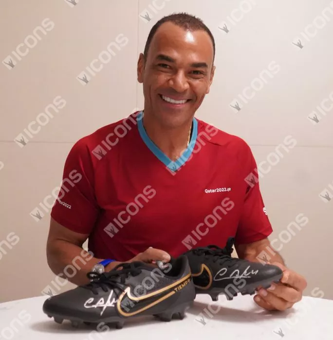 Icons Cafu Signed Black And Gold Nike Boot