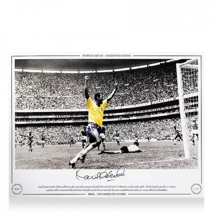 icons Carlos Alberto Signed Brazil Photo