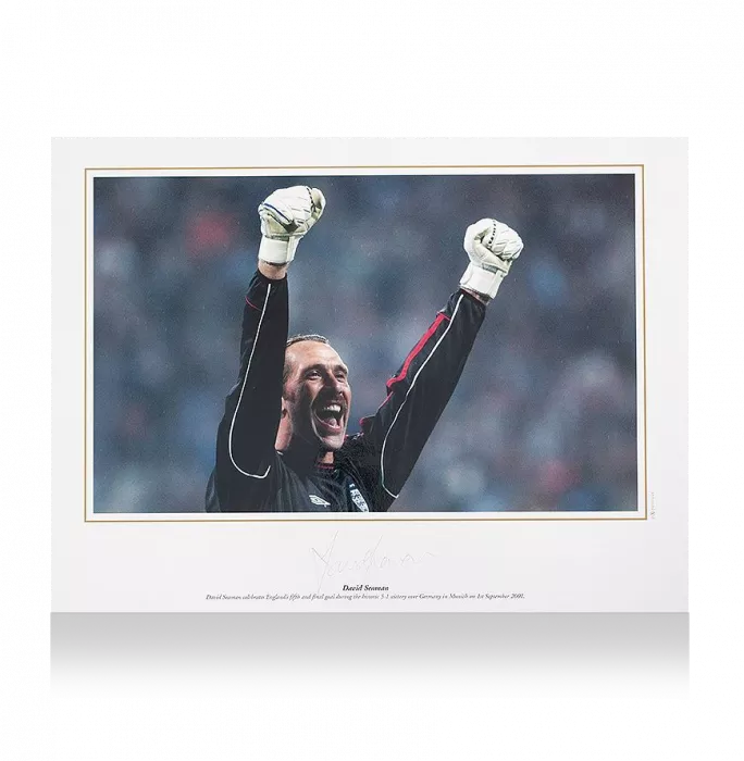 Icons David Seaman Signed England Photo