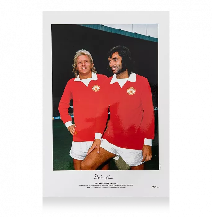 icons Denis Law Signed Manchester United Photo
