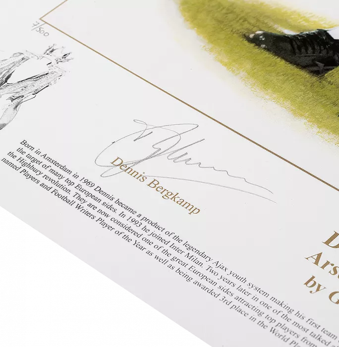 Icons Dennis Bergkamp Signed Print: Football Legend