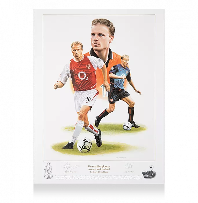 icons Dennis Bergkamp Signed Print: Football Legend