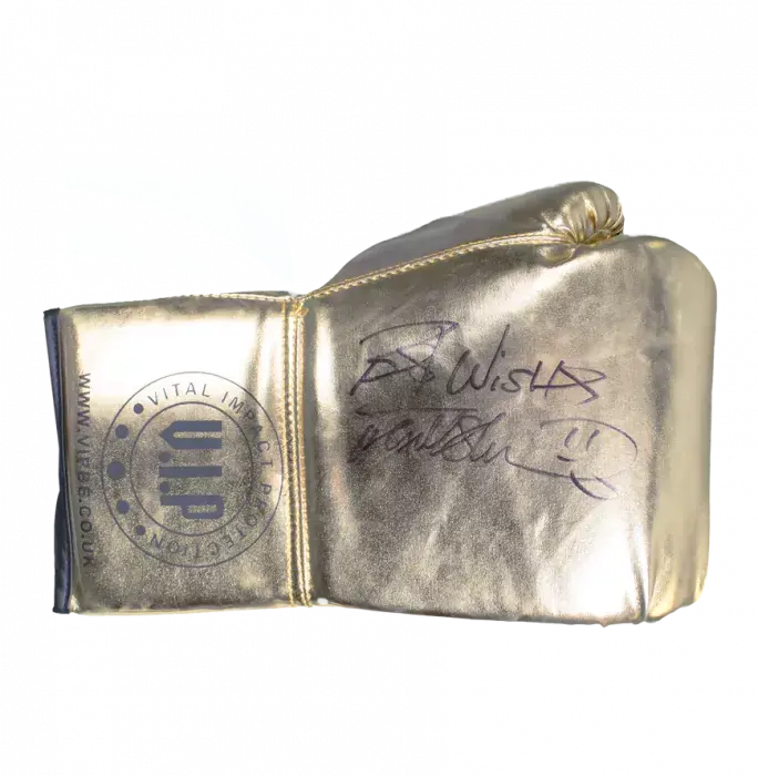 Icons Frank Bruno Signed VIP Gold Boxing Glove