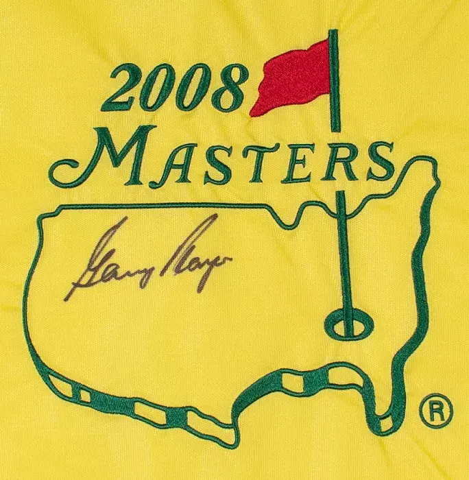 Icons Gary Player Signed 2008 Masters Pin Flag