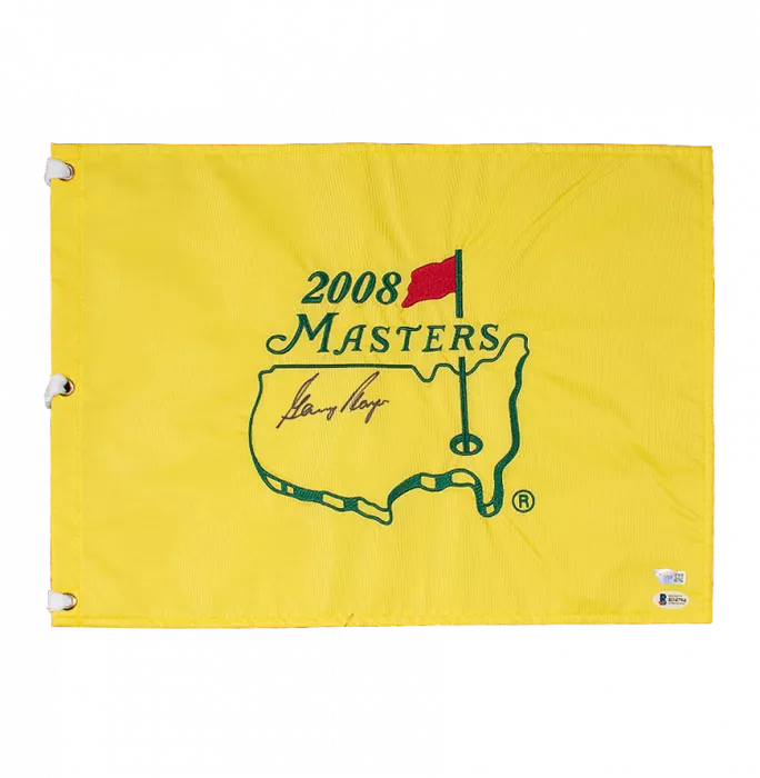 Icons Gary Player Signed 2008 Masters Pin Flag