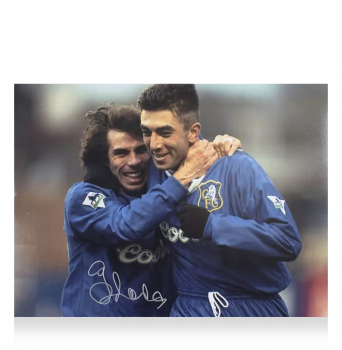 icons Gianfranco Zola Signed Chelsea Photo