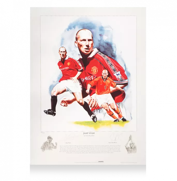 icons Jaap Stam Signed Manchester United Photo