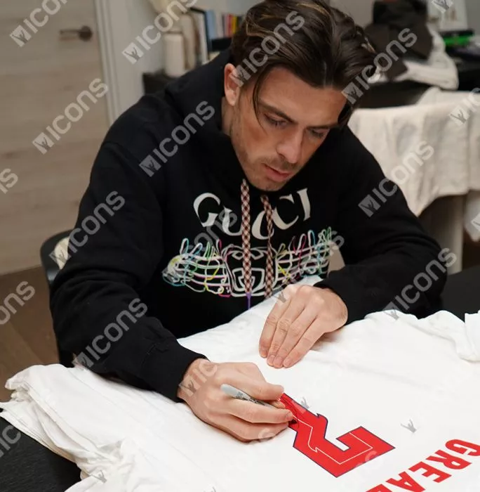 Icons Jack Grealish Back Signed England T-Shirt