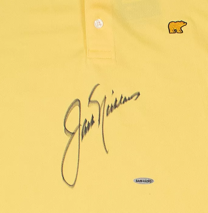 Icons Jack Nicklaus Signed Cream Golf Polo Shirt