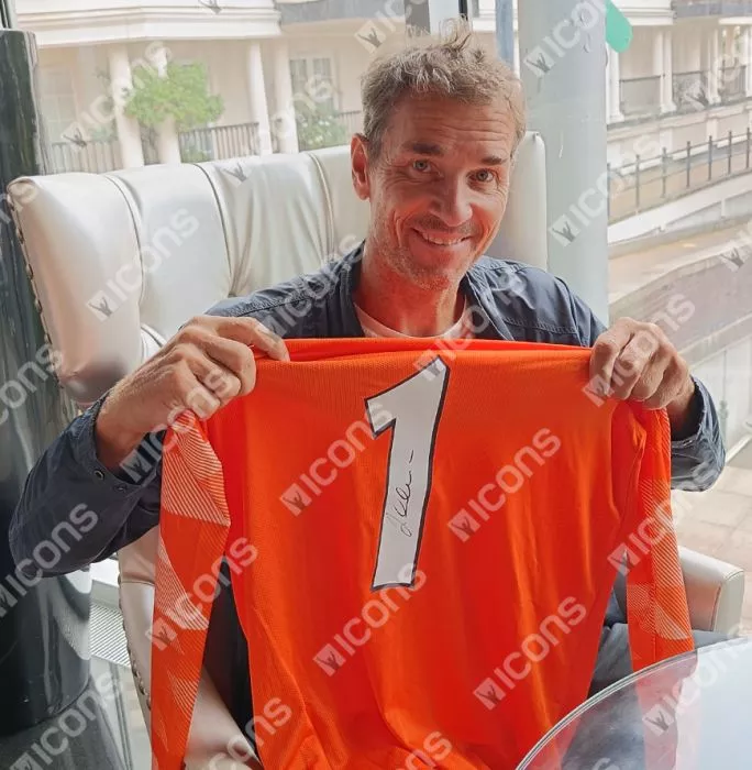 icons Jens Lehmann Signed Orange Goalkeeper Shirt