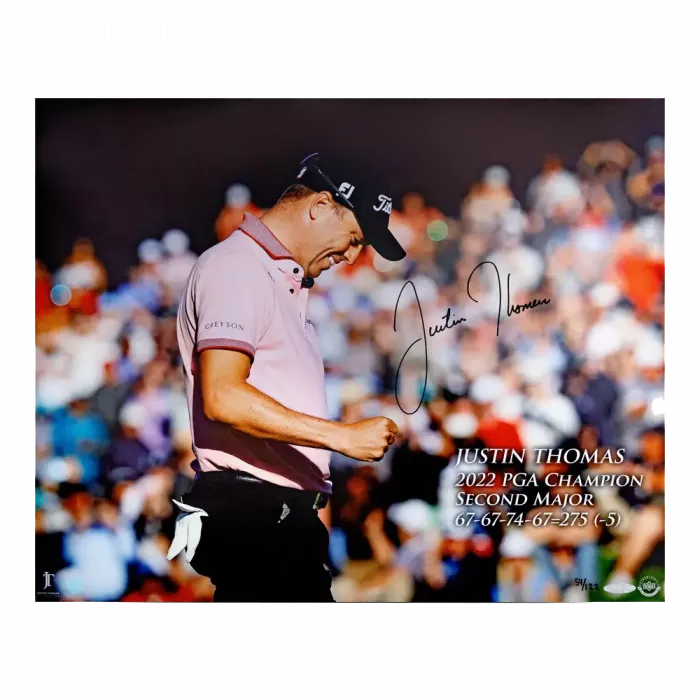 icons Justin Thomas Signed Photo: 2022 PGA Champion