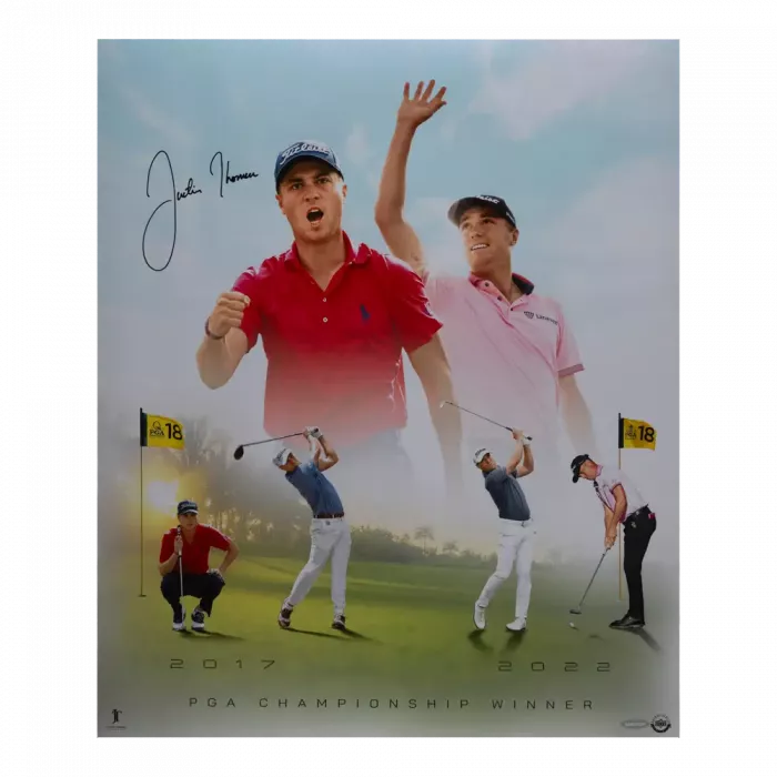 Icons Justin Thomas Signed Photo: “Twice On Top”