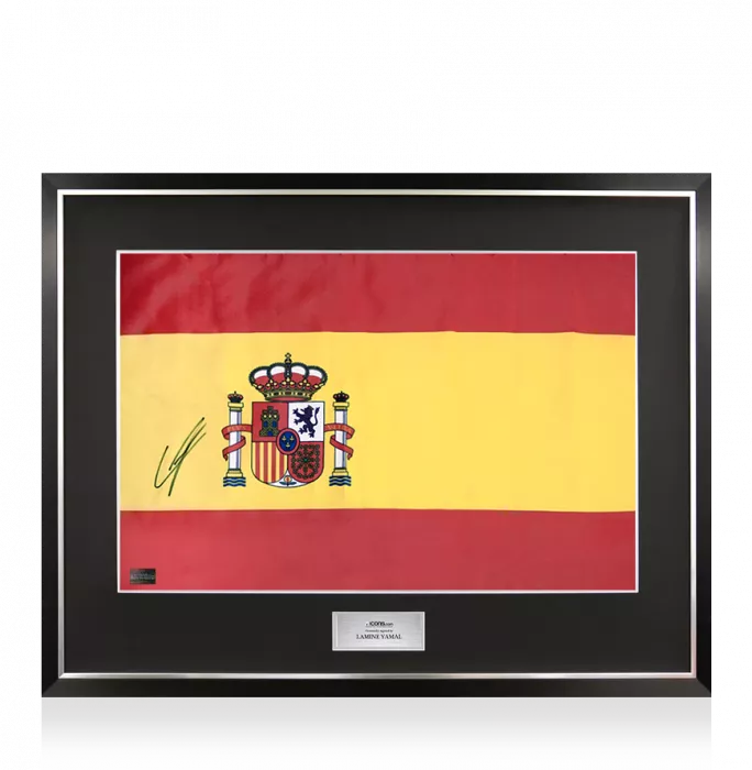 icons Lamine Yamal Signed and Framed Spain Flag