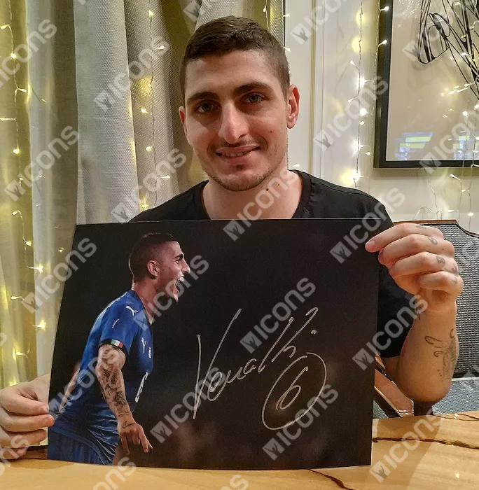 Icons Marco Verratti Signed Italy Photo
