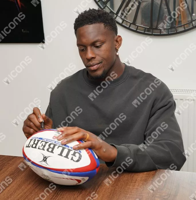 Icons Maro Itoje Signed Gilbert England Rugby Ball