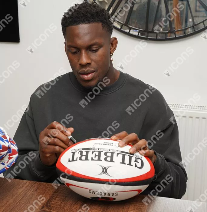 Icons Maro Itoje Signed Saracens Rugby Ball