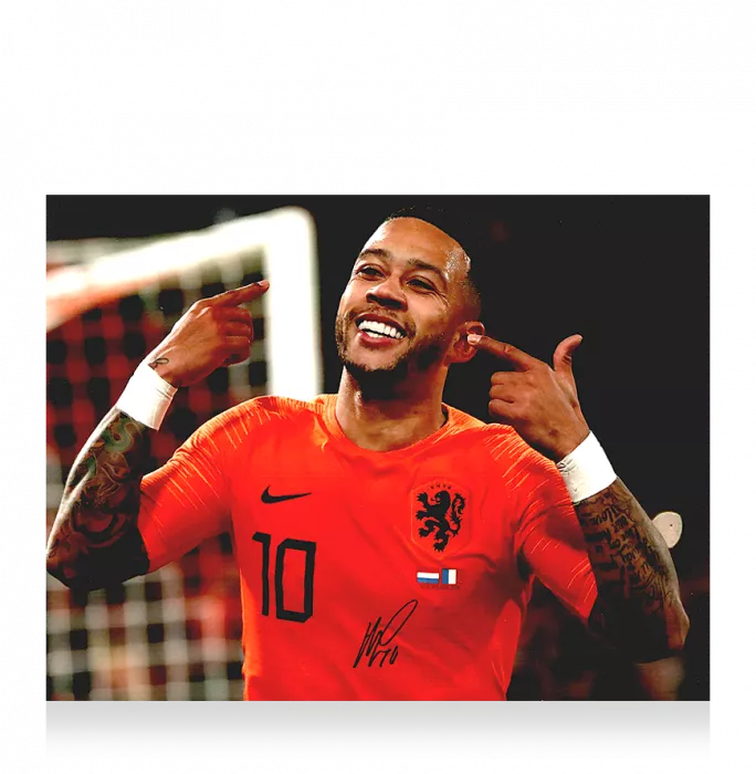 icons Memphis Depay Signed Netherlands Photo
