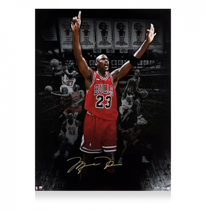 Icons Michael Jordan Signed Photo: Six Banners