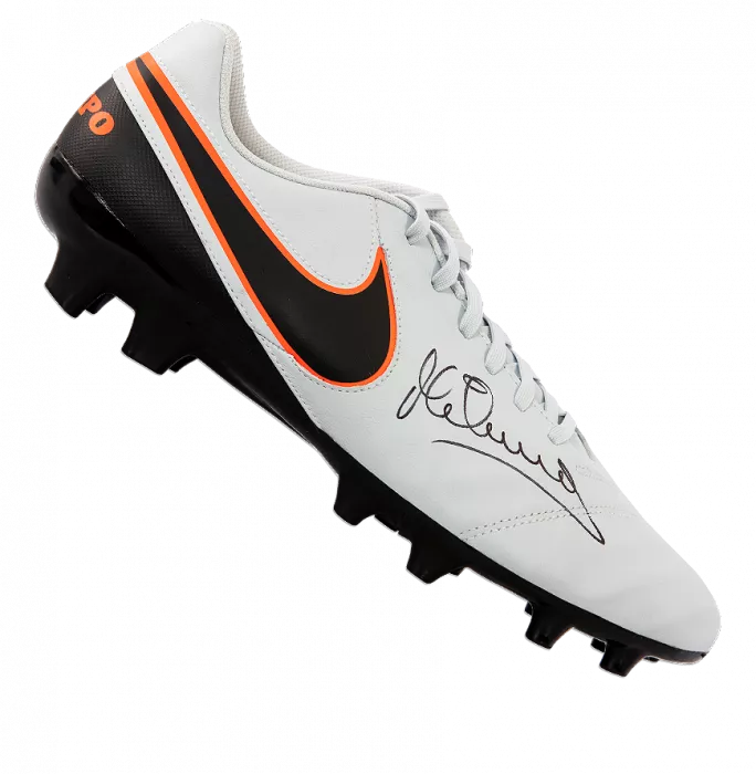 icons Michael Owen Signed Grey Nike Tiempo Boot