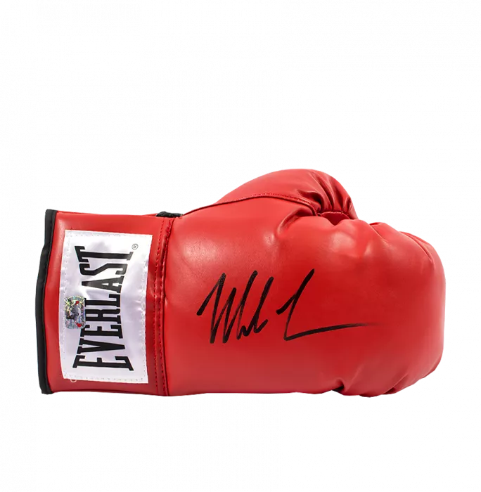 icons Mike Tyson Signed Boxing Glove: Everlast Red