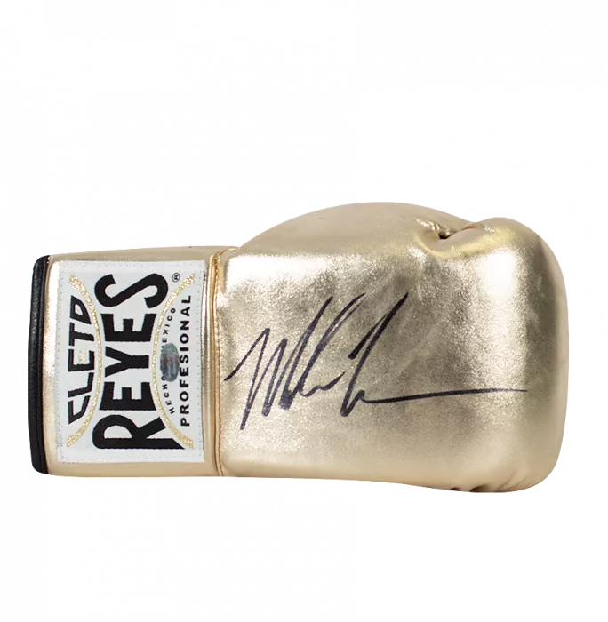 Icons Mike Tyson Signed Reyes Gold Boxing Glove