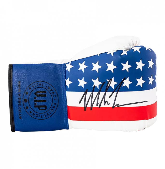 icons Mike Tyson Signed VIP USA Flag Boxing Glove