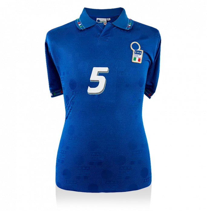 Icons Paolo Maldini Signed Italy 1994 Home Shirt