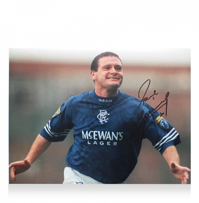 Icons Paul Gascoigne Signed Rangers Print