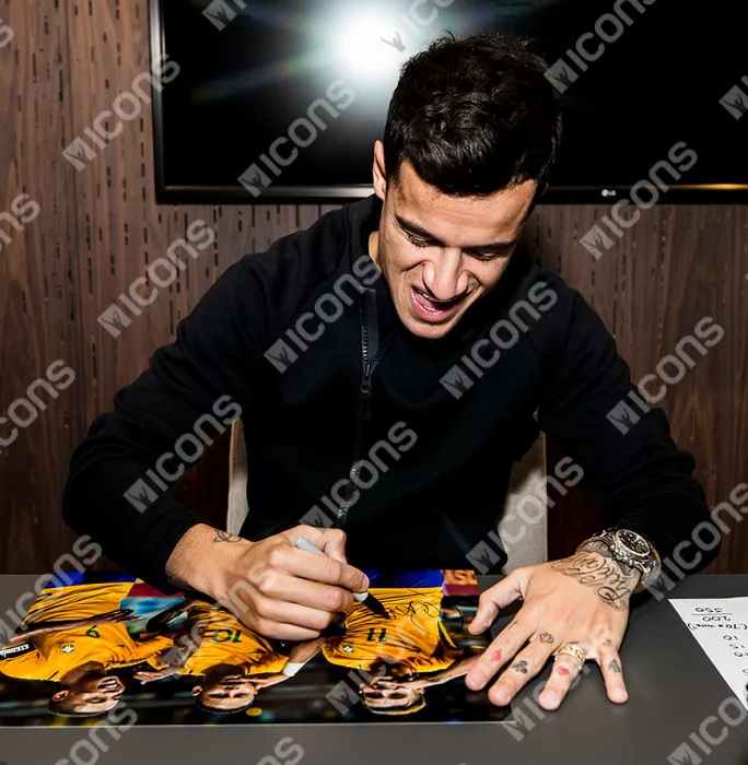 Icons Philippe Coutinho Signed Brazil Photo