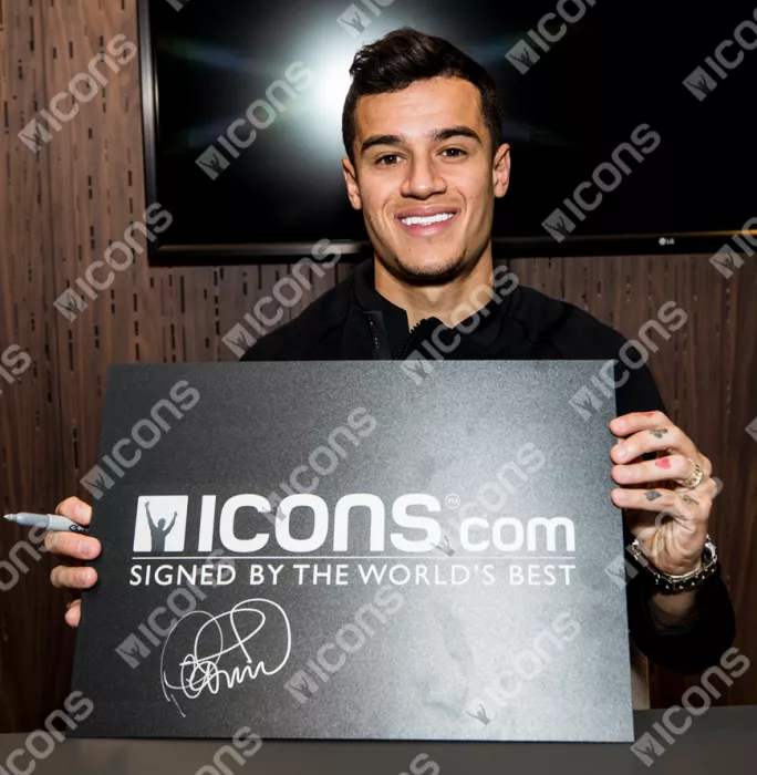 Icons Philippe Coutinho Signed Brazil Photo